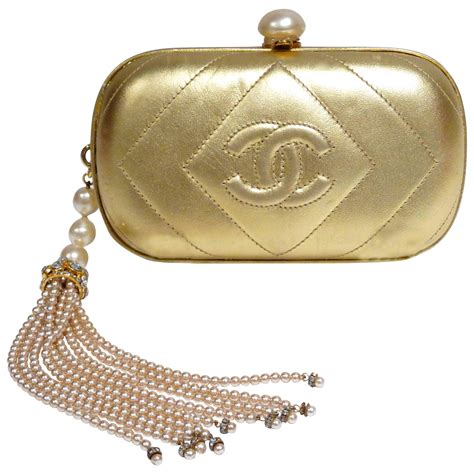 gold chanel purse|chanel gold clutch.